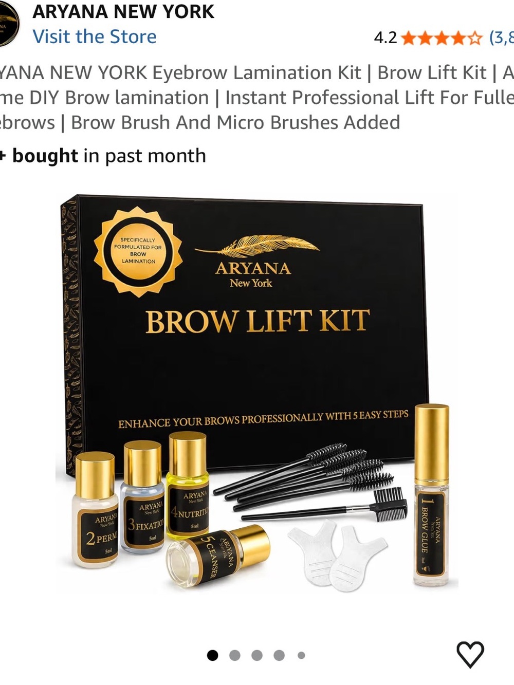 Adriana New York Brow Lift Kit in Black and Gold